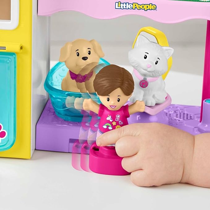Fisher-Price Little People Barbie Toddler Toy Play and Care Pet Spa Playset with Music & Sounds for Pretend Play Kids Ages 18+ Months