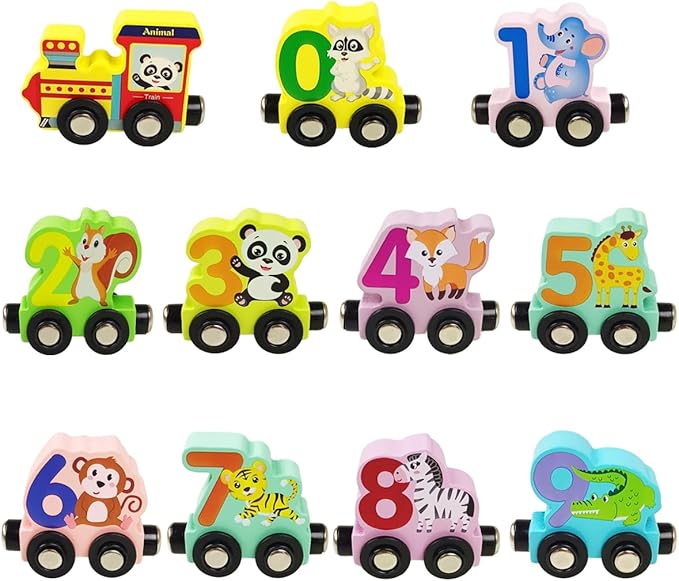 Anditoy Magnetic Wooden Animals Train Set Montessori Educational Toys for Kids Toddlers Easter Basket Stuffers Easter Toys Gifts