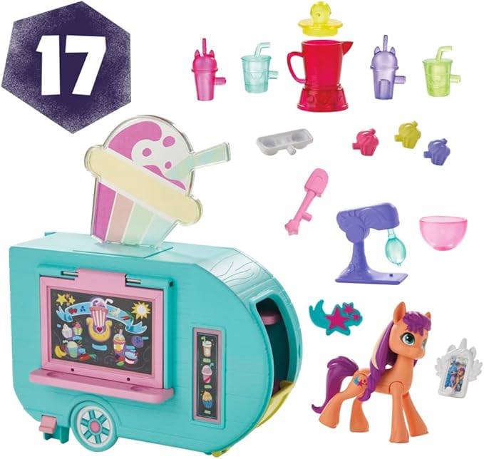 My Little Pony Playset Sunny Starscout Smoothie Truck Set, Hoof to Heart Pony Doll, Toys for Girls and Boys 5 Years Old+