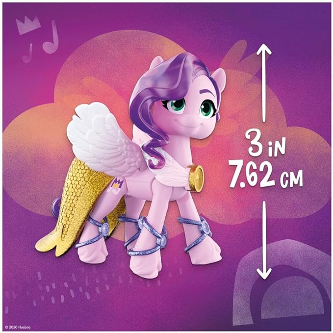 My Little Pony: A New Generation Movie Crystal Adventure Princess Pipp Petals - 3-Inch Pink Pony Toy, Surprise Accessories, Friendship Bracelet