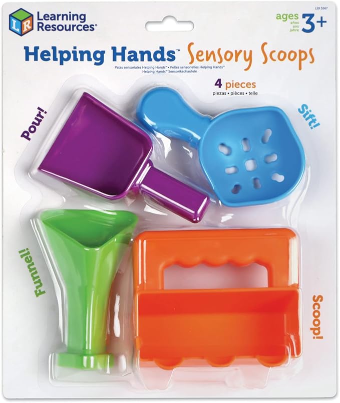 Learning Resources Helping Hands Sensory Scoops, Autism Sensory Toys, Sensory Toys for Autistic Children, Sensory Toys for Toddlers, 4 Pieces, Ages 3+