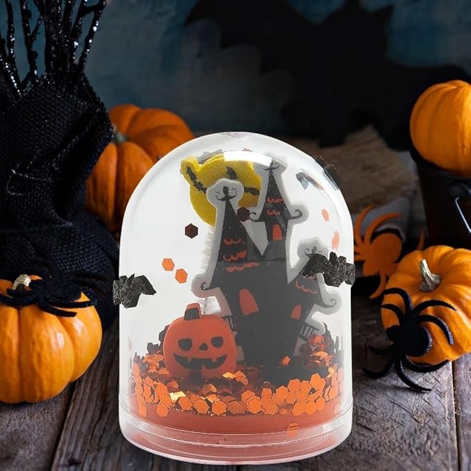 Fun Express Halloween Glitter Snow Globe Craft Kit - Makes 6 - Craft Kits