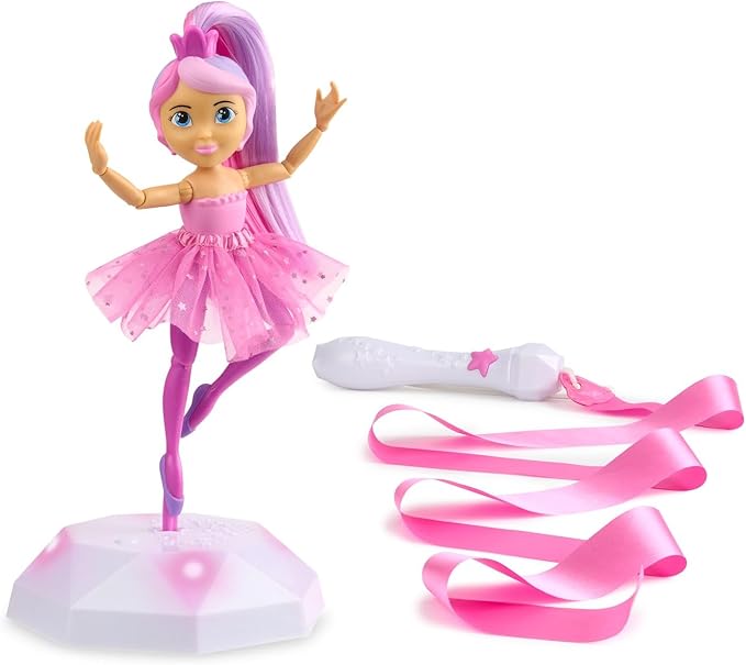 WowWee Twirl Along Dancing Doll, Lena Ballerina, with Wand and Light-Up Stage (Ages 3+)