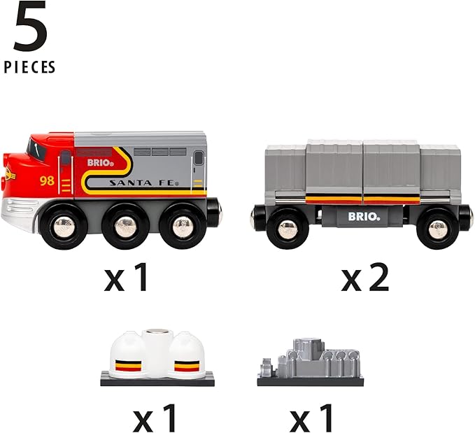 BRIO World – 36089 Trains of The World Santa Fe Train | Wooden Toy Train for Kids Aged 3 Years Up