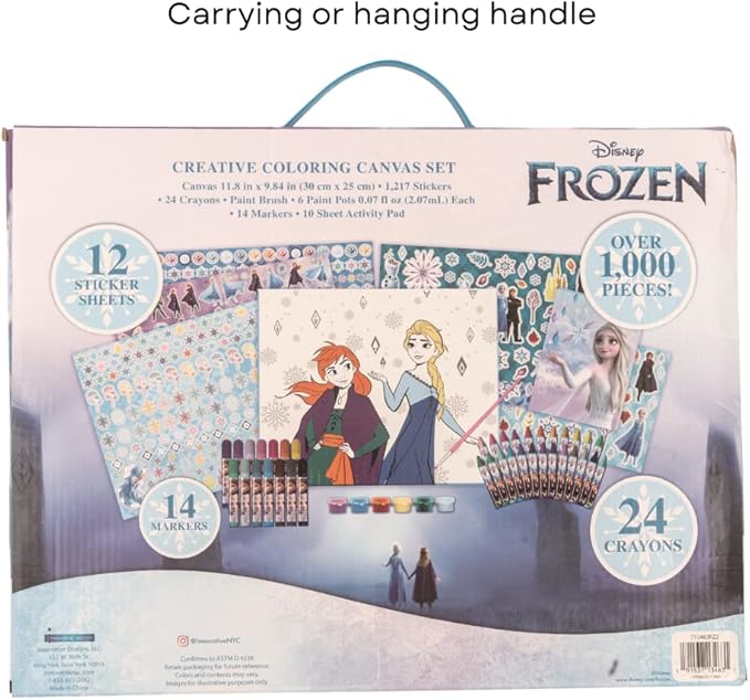 Disney Frozen Creative Coloring Canvas Painting and Activity Set for Kids, 1000+ pcs