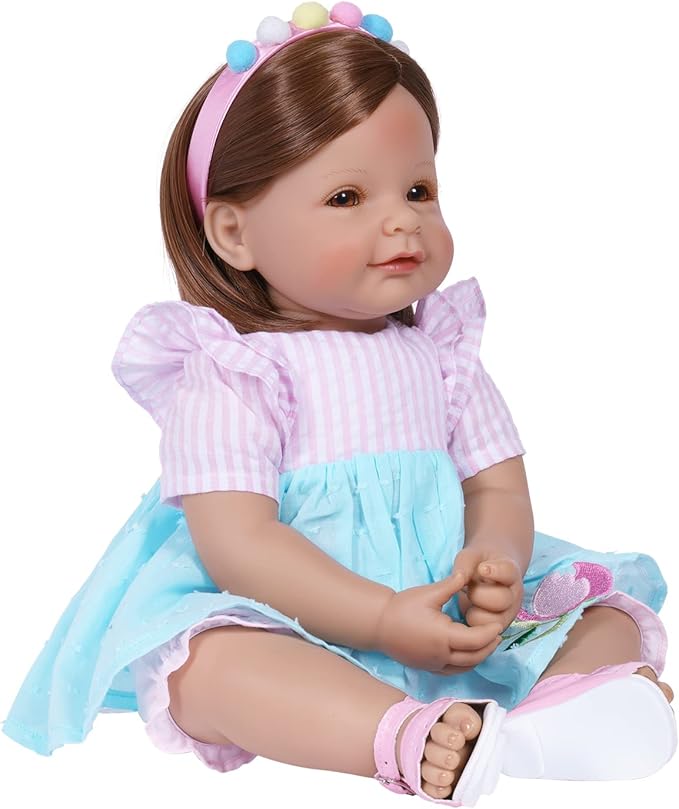Adora Toddler Time Babies, 20" Premium Doll with Hand Painted Eyelashes and Face, Fresh Baby Powder Scent and Removable Clothing, Birthday Gift for Ages 6+ - Summer Flamingo