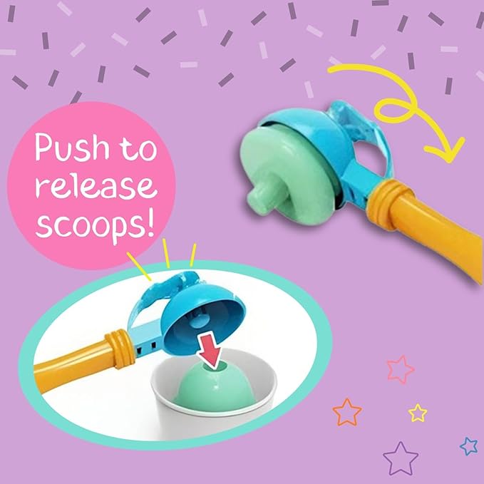 32 PCS Ice Cream Cart Toys for Toddlers, Kids Pretend Play Food Scoop & Serve Macaroon Dessert Set, Kitchen Accessories Icecream Shop Wagon