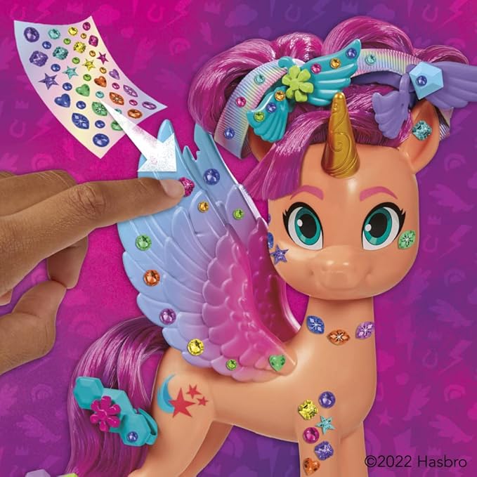 My Little Pony Toys: Make Your Mark Sunny Starscout Ribbon Hairstyles, 6-Inch Orange Pony Toy, Toys for 5 Year Old Girls and Boys and Up, with Hair Styling Accessories