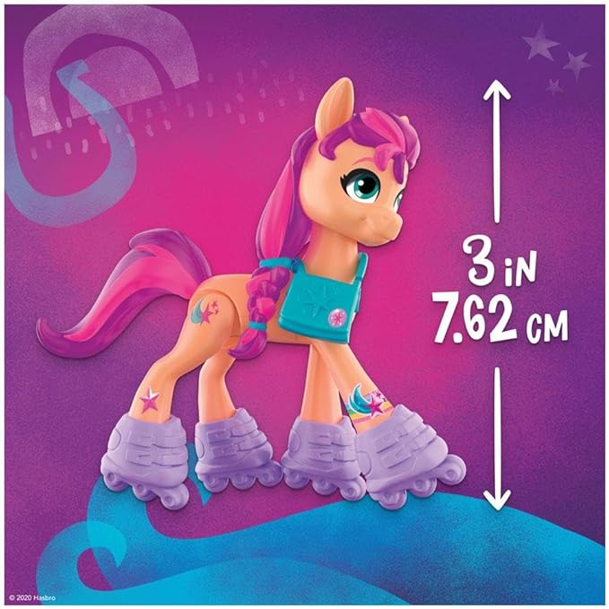 My Little Pony: A New Generation Movie Crystal Adventure Sunny Starscout - 3-Inch Orange Pony Toy, Surprise Accessories, Bracelet, Kids Easter Basket Stuffers (Accessory Colors May Vary)