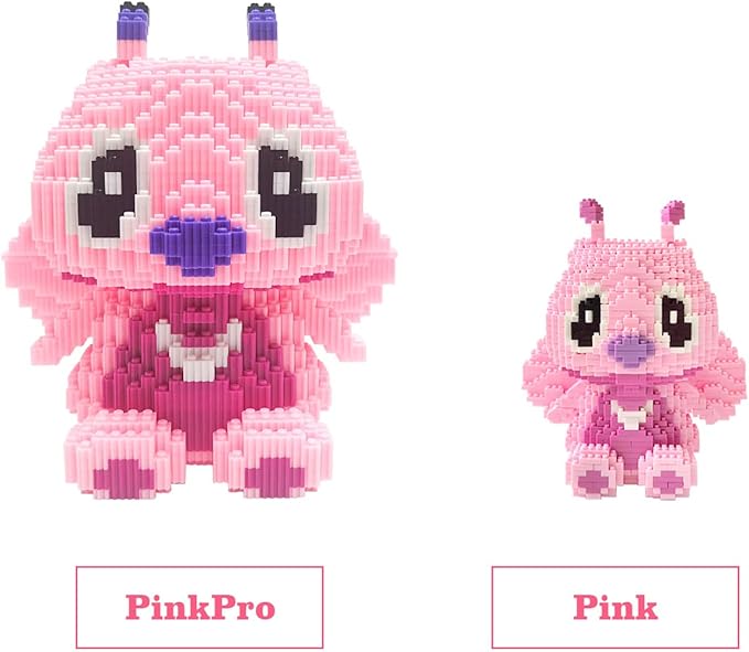 Building Bricks 2200+ Pieces Set - 3D Puzzles Classic Cartoon Characters Building Blocks - Micro Building Block for Boys Girls & Adults (PinkPro)