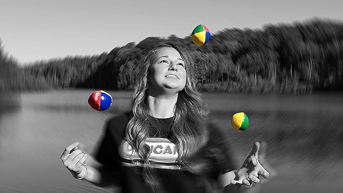 Duncan Toys Juggling Balls, Multicolor, Vinyl Shells, Circus Balls with 4 Panel Design, Plastic Beans, 3 Pack, Black & Pink
