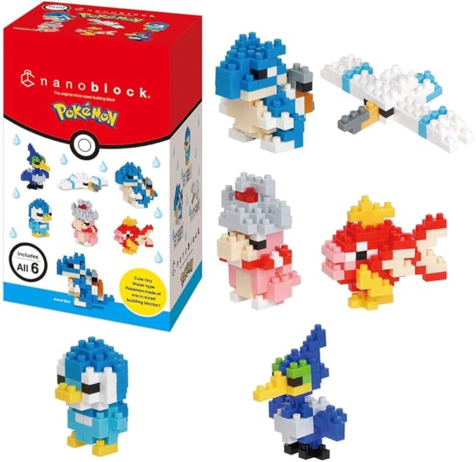 nanoblock - Pokémon - Type Water Set 1 (Blind Box Complete Set), mininano Series Building Kit