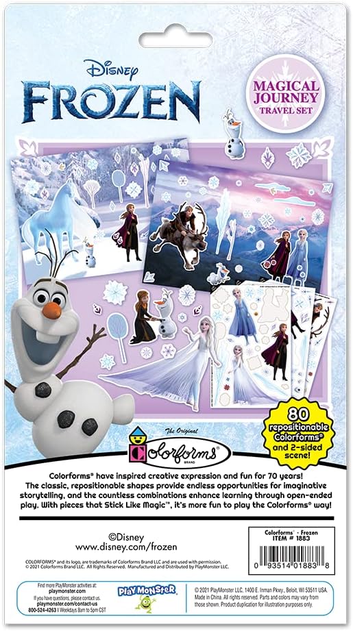 Colorforms Travel Set, Stickers for Kids – Frozen Stickers, Arts and Crafts, Reusable Sticker Book, Kids Stickers, Toddler Crafts, Stickers for Boys, Girls, Arts & Crafts, Craft Supplies, Ages 3+