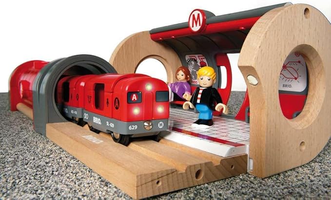Brio - 33513 Metro Railway Set | Dynamic 20 Piece Wooden Train Set with Interactive Accessories | Perfect for Kids Ages 3 and Up | Fosters Creativity and Motor Skills