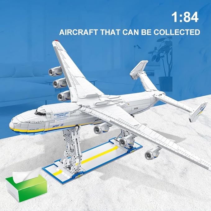 MISINI 57014 An-225 Large Transport Aircraft Building Blocks Set, 5350 PCS MOC Airplane Model Building Kits, Military Fan Model Collection Educational Toys Gifts for Kid and Adult