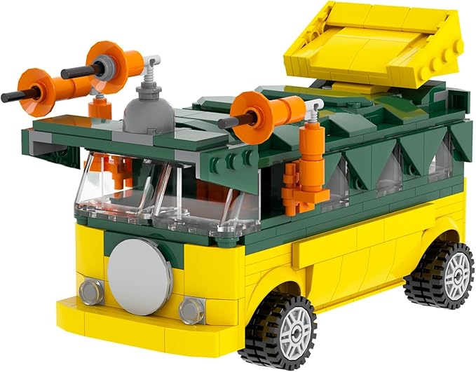 MOOXI-MOC Anime Ninja Turtle Pizza Car Building Set,Creative Cute Building Blocks Children Kits,Gifts for Kids(454pcs)