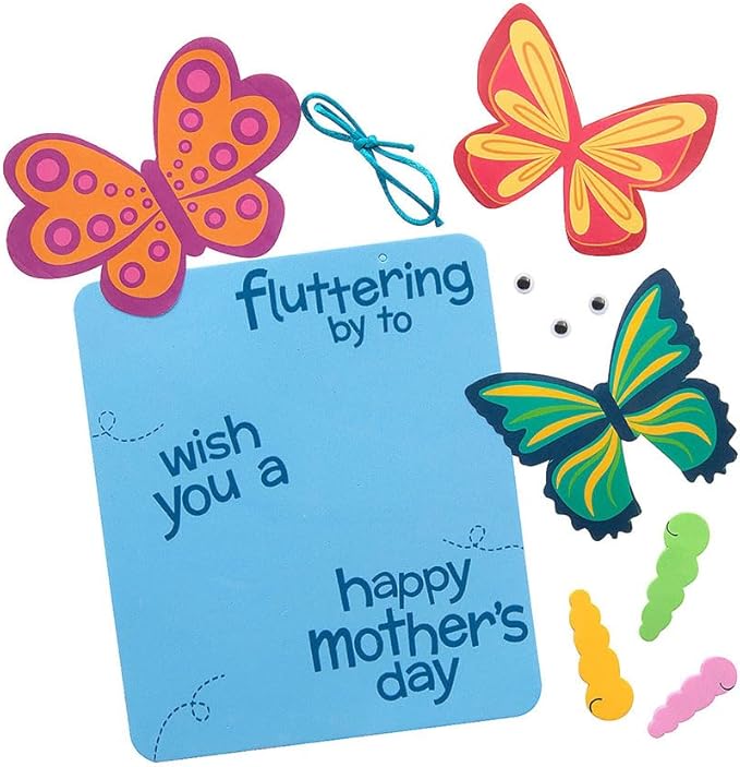 Fun Express 3D Mother's Day Butterfly Sign CK-12 - Craft Kits - 12 Pieces