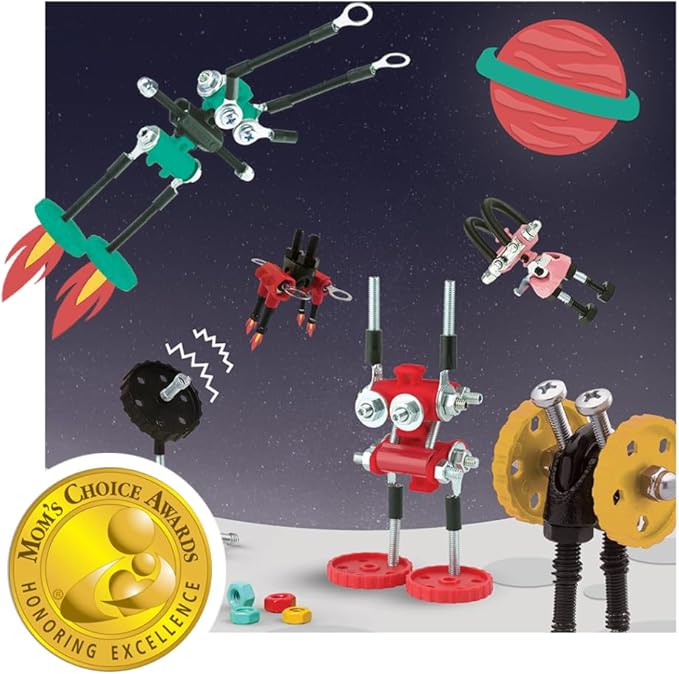 Space Mission Educational Build Your Own Robot Toy, Stem Building Toys for Boys and Girls, Valentine Birthday Gift for Kids Montessori Play Kit, Steam Toys for Kids Ages 6 7 8 9+