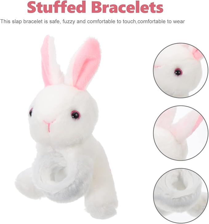 Kisangel 1pc Plush Huggable Stuffed Animals Jungle Themed Slap Bracelet Wrist Hugger Plush for Jungle Party Favors(As Shown 4)