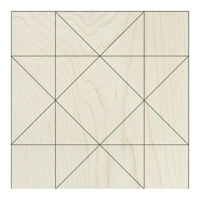 Unfinished Barn Quilt Square Wooden Sign, Country Decor Canvas Quilts Blocks (15 inches, HST Square)