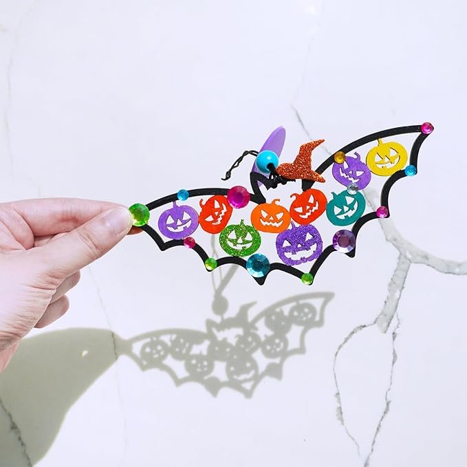 Winlyn 24 Sets Halloween Crafts Fall Crafts DIY Wooden Bat Ornaments Craft Kits Unfinished Paintable Wood Bats for Kids Home Classroom Activities Art Project Halloween Decorations Party Favors