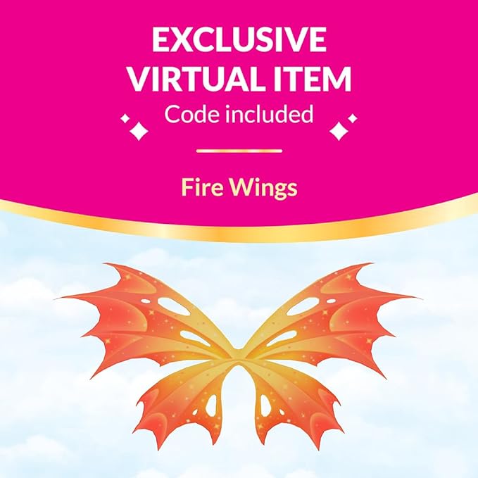 Royale High 3” Fire Fairy Fashion Doll - 1 Figure with 9 Fashion Accessories - Virtual Item Code Included - Series 1 - Ages 5+