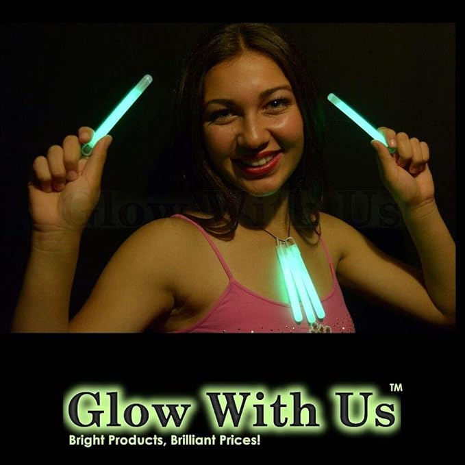 Glow Sticks Bulk Wholesale, 500 4” Green Glow Stick Light Sticks, Bright Color, Kids Love Them! Glow 8-12 Hrs, 2-Year Shelf Life, Sturdy Packaging, GlowWithUs Brand