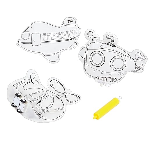 Decorate and Inflate Vehicles Art Craft Kit - Set of 3