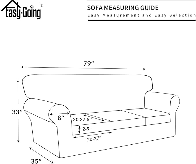Easy-Going 100% Dual Waterproof Stretch Soft Couch Cover for Dogs, Sofa Slipcover for 3 Separate Cushion Couch Leakproof Furniture Protector for Kids, Pets Christmas Red