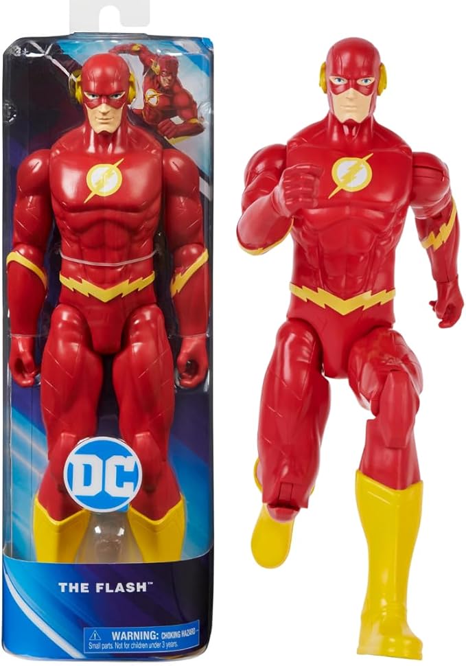 DC Comics The Flash Collectible Action Figure, 12 Inches Tall, 11 Articulation Points, Red Suit, Action Poses, Children's Toy