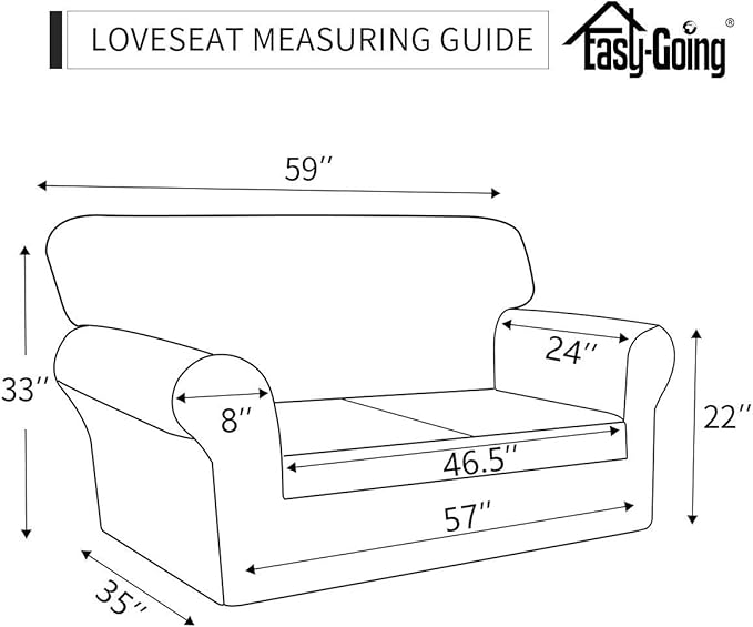 Easy-Going Sofa Slipcover Loveseat Cover Waterproof Couch Cover Washable Sofa Cover for 2 Cushion Couch Non-Slip Fabric Furniture Protector with Pocket for Pets Kids Dog Cat (Loveseat, Greyish Green)