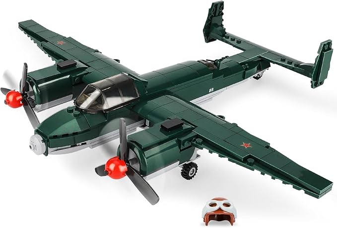 TOY PLAYER TU-2 Bomber Aircraft Building Set - Compatible with LEG0 ww2, Military Airplanes Model, Gift for Boys Age 6 7 8 9 10 11 12 and WW2 Military SetCollectors & Enthusiasts