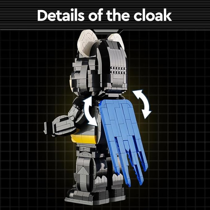 Mecha Bear Building Block Kit, Mechanical Violent Bear Display Art Toy Model,Creative Collectible Gift for Adults & Kids(1647 Pieces)