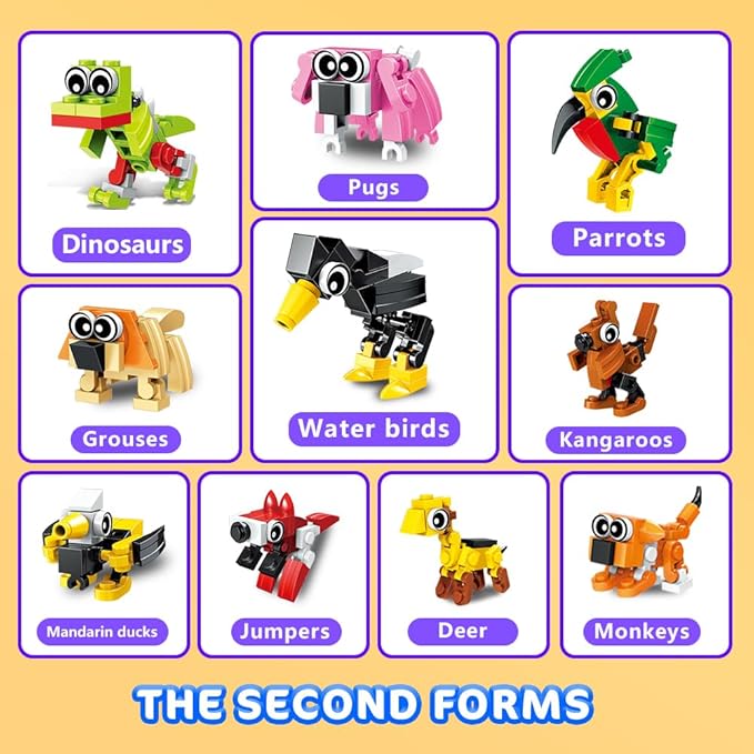 HOGOKIDS Party Favors for Kids, 20 Pack Animals Building Block Toy, Easter Gifts Goodie Bags Stocking Stuffer Classroom Prizes Building Set, Christmas Birthday Gift for Boys Girls Ages 6-12+