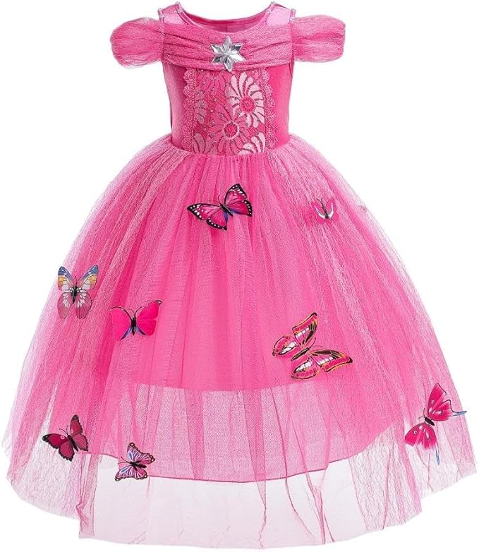 Dressy Daisy Girls' Princess Fancy Dress Up Costume Christmas Halloween Outfit Butterfly Size 6X-8 Hot Pink