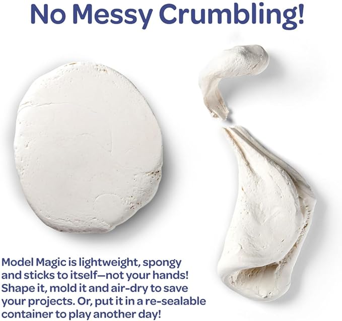 Crayola Model Magic - White (75ct), 1oz Modeling Clay Alternative, Air Dry Clay for Kids, Bulk Classroom Arts & Crafts Supplies