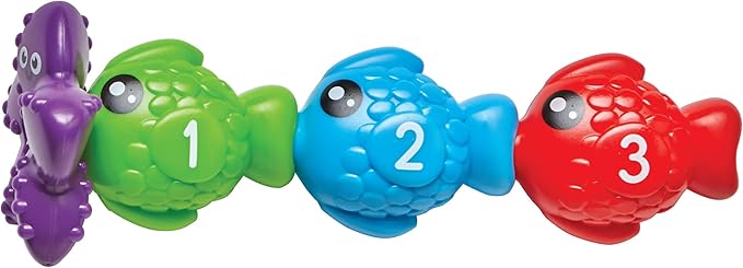 Learning Resources Steve The Scoop & Splash Shark, 7 Pieces, Ages 18 Months+, Toddler Learning Toys, Baby Toys ,Toddler Bathtub,Pool Toys, Water Toys