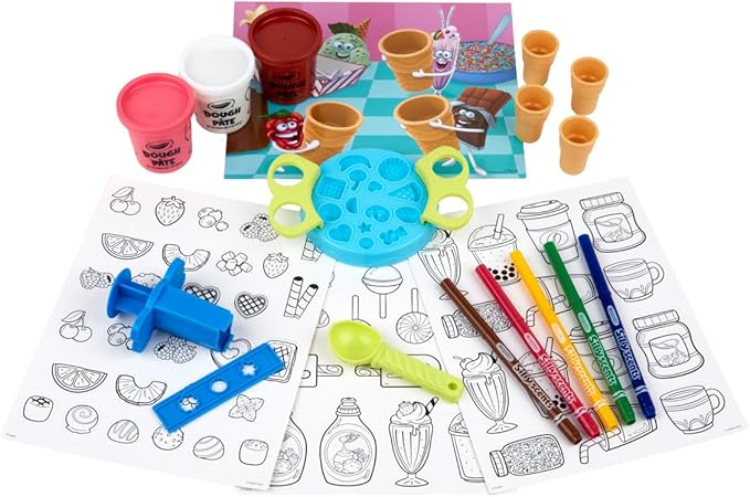 Crayola Silly Scents Ice Cream Toy, Kids Modeling Dough, Play Food Toy with Scented Markers, Gifts 4+
