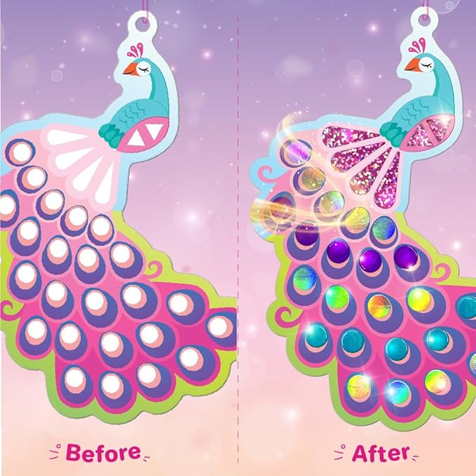 Imagimake Mirror Mosaic Butterfly & Peacock Kids Art Set | DIY Craft Kit | Foil Stickers for Kids | Mosaic Kit | Travel Toys | Birthday Gift for Girls and Boys Ages 3,4,5,6,7,8 |