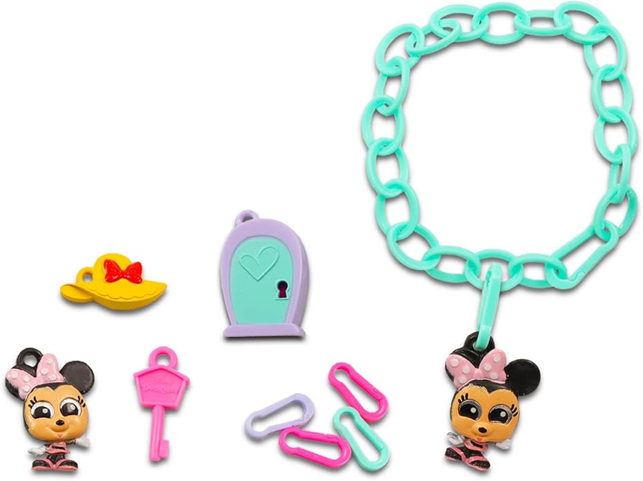 Disney Doorables Locket Blind Pack - Bundle with Disney Doorables Lockets with Mystery Charm Bracelet for Kids Plus Stickers, More | Disney Doorables Blind Bag