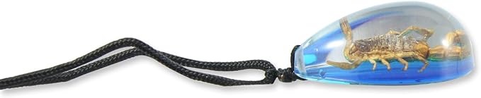 REALBUG Gold Scorpion Necklace, Blue, large