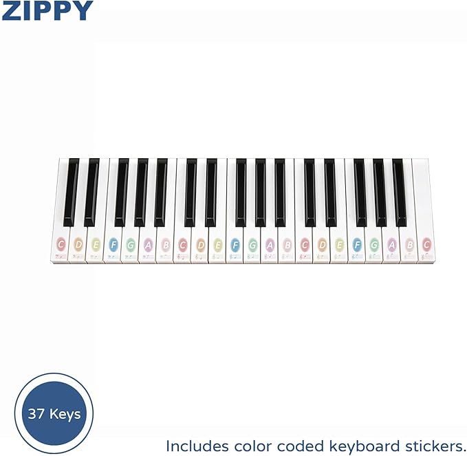 ZIPPY Kids Piano Keyboard, 37 Keys Digital Piano for Kids, Music Educational Instrument Toy, Wood Piano for 3+ Girls and Boys, Black Basic