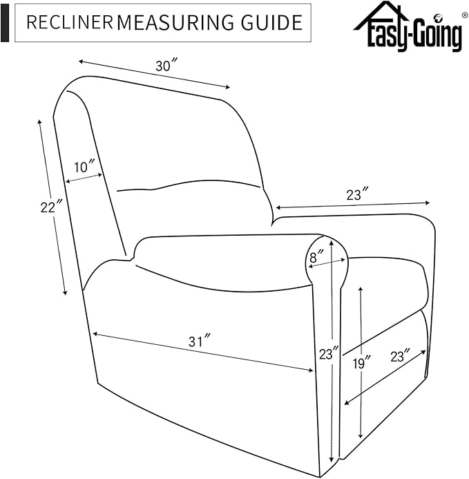 Easy-Going 4 Pieces Microfiber Stretch Recliner Slipcover – Spandex Soft Fitted Sofa Couch Cover, Washable Furniture Protector with Elastic Bottom for Kids,Pet (Greyish Green)