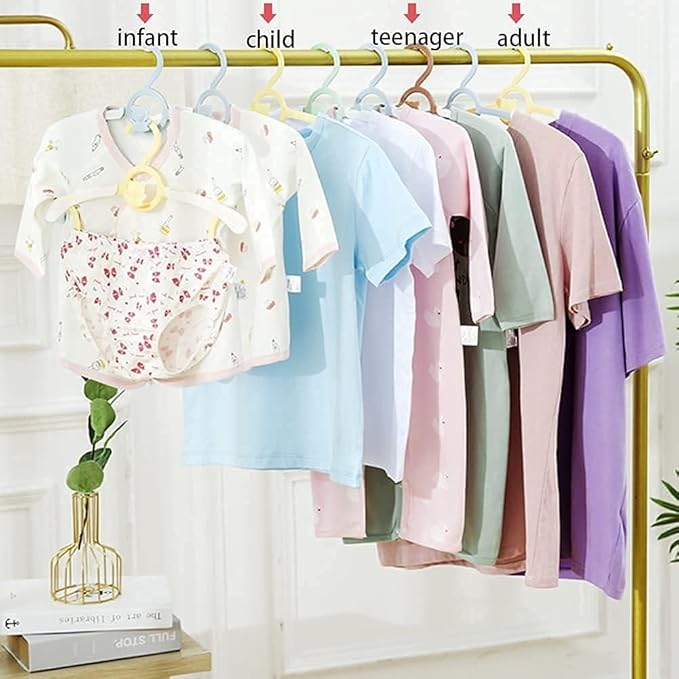 HGYZE Baby Nursery Closet Hangers, Ultra Thin Non-Slip and Extendable Laundry Infant Pant Hanger for Newborn Clothes - 20pcs Grey Gift - Adjustable Children Coat Hanger for Girl Boy Toddler Kids Child