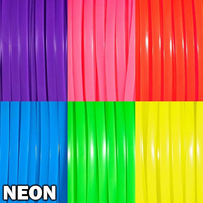 Craft County Neon, Rexlace 6 Pack - 50 Yard - 45 Meter Spools - Non-Toxic Plastic Lacing