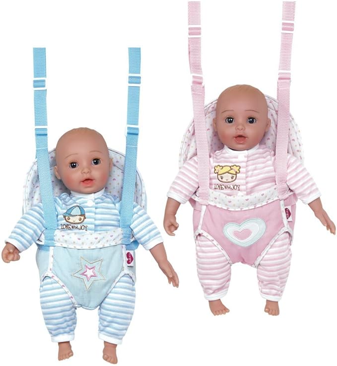 Adora GiggleTime 15Girl Vinyl Weighted Soft Body Toy Play Baby Doll with Laughing Giggles and Harnessed Wrap Carrier Holder for Children 2+, 15 inches (20153009)