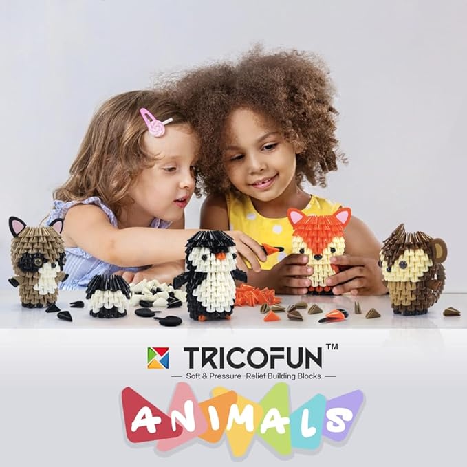 Creative Soft Building Blocks, Cute Animal kit Assembling Building Toys Gifts for Kids and 6+ Interactive Building Toy for Kids, Boys, and Girls (1104-FOX)