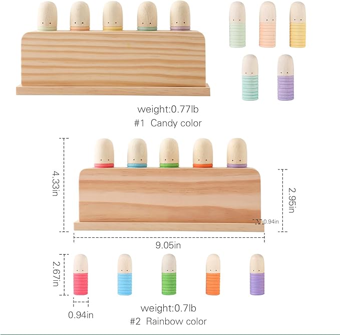 Pop Up Toy Multicolor Puppets | Wooden Color Sorting Toys | STEM Montessori Color Matching Toys | Preschool Learning Educational Toys Gifts for Kids Boys Girls Ages for 3+ Years (Classic Colours)