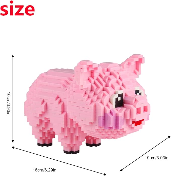 Larcele Micro Pig Building Blocks Mini Building Toy Bricks,1547 Pieces KLJM-02 (Model 558)