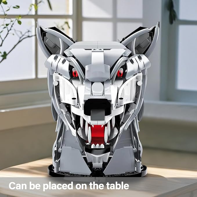 DAHONPA Wolf Head Creative Decoration Series Animal Building Blocks Set（992 PCS） Gift for Adults and Kids, Room Desk Decor or Wall Hanging